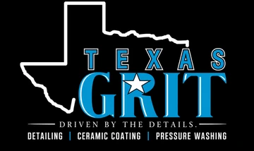 Texas Grit Detailing: Texas outline with the words Texas Grit, Driven by the details